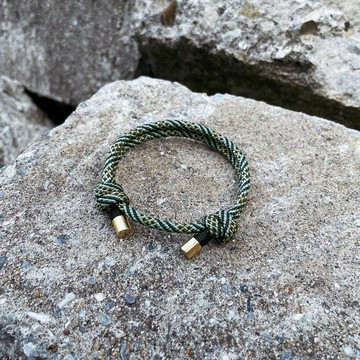 瘋流Flow | 玩繩手環 x 墨玉綠(金) 美製特色軍規傘繩 鋼釦