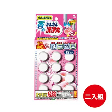 小林製藥 排水管香氛除垢清潔錠(水蜜桃)12入*2入