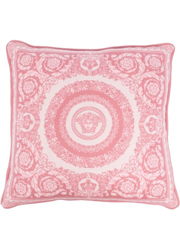 Versace - graphic-print cushion - unisex - Wool/Cashmere/Polyester - One Size - Pink