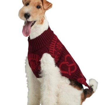 扭扭寵物毛衣背心 - 酒紅 L~XL