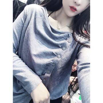 2025年新款秋季百搭打底衫設計感小眾上衣小心機長袖寬松T恤女潮