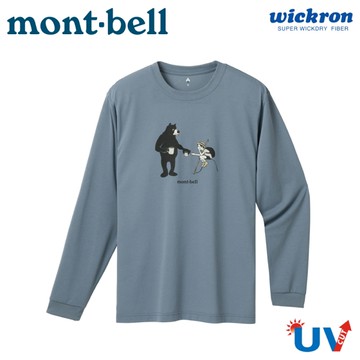 【Mont-Bell 日本 WICKRON SHORT BREAK 休息一下長袖排汗T《藍》】1114769/登山/男女