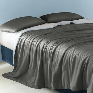 J-bedtime 床寢時光 天絲x石墨烯涼爽涼被 5*6.5尺 穩重灰 涼感透氣四季被  1入  5 x 6.5尺