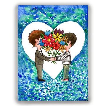 情人節-手繪插畫萬用卡/卡片/明信片/插畫卡/情人卡-給我愛的男人