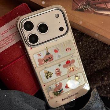 窗口聖誕小狗適用蘋果17promax手機殼iphone16電鍍14鎏金萌13