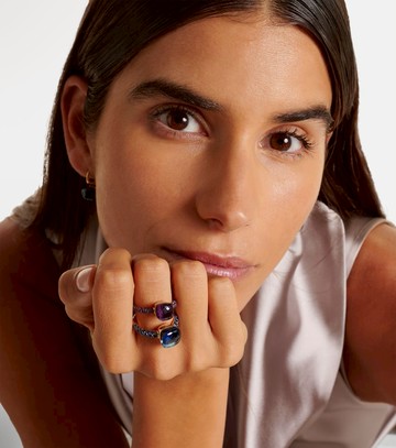 Pomellato Nudo 18kt rose and white gold ring with topaz