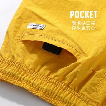新款男士沙灘褲速干可下水純色美式潮流百搭休閑寬松夏季舒適短褲