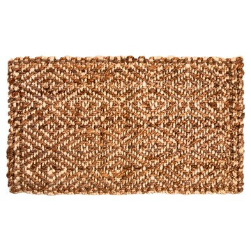 HOLA 和樂家居 艾禮思黃麻手工編織戶外踏墊  76 x 45 x 2.5cm  菱紋 編織棕色