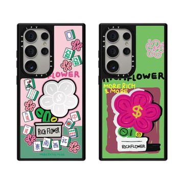 RICH FLOWER有錢花金豬納福三星S24Ultra手機殼磁吸Magsafe適用SamsungS23u鏡面S25Ultra防摔s24+保護套男女
