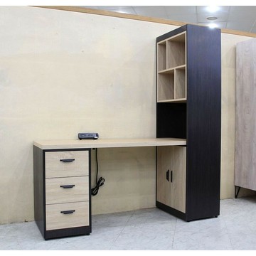 【歐風別館】康庭梧桐雙色L型伸縮書桌櫃【USB充電~基隆至台中免運費】