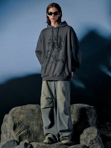 Parachute Washing Wide Denim Pants_Light Gray