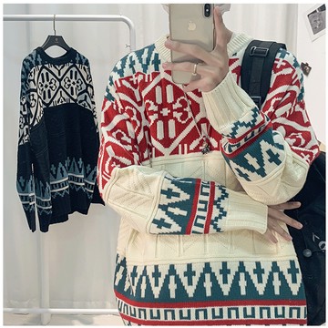 FINDSENSE X  男士復古提花毛衣針織衫