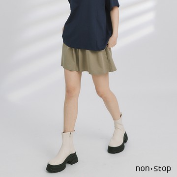 non-stop 異材質配色拼接短褲-2色