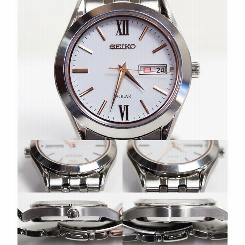 SEIKO セイコー SPIRIT スピリット ソーラー腕時計 メンズ ホワイト文字盤 SBPX095 V158-0BA0 中古 美品 質屋出品  MT1595 | LINEショッピング