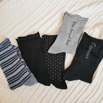 青島外貿出口女士松口老人卷邊襪子月子襪棉吸汗寬松襪四季款中