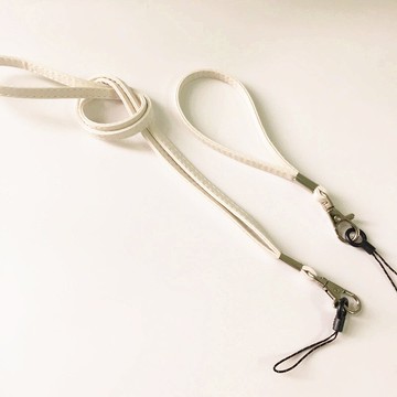 兩件套凈色皮質掛鉤款長短繩學生白領鑰匙胸卡掛帶掛脖皮繩加手繩