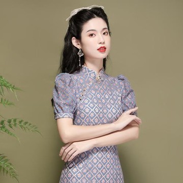 高級感年輕款嫵媚蕾絲復古旗袍
