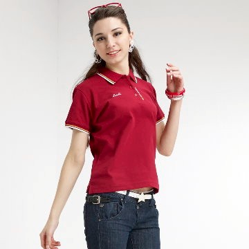 SASAKI 棉質吸濕排汗功能運動休閒短衫 豔陽紅 (840195)