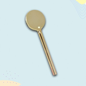 球拍造型面霜挖勺 1入 顏色隨機｜金屬 挖勺 面霜挖勺 保養品挖勺 DS028789