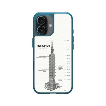 iPhone 17 Clear (相機按鈕) 夜幕藍 - 台北101 - 台北101-建築圖紙