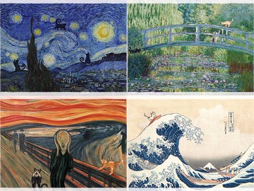 【MINI LIFE x Wizhead】日本名畫明信片-神奈川/吶喊 (五張入)