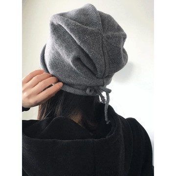 Codibook｜韓國 wonderwonder 時髦寬鬆慵懶綁帶針織毛帽［預購］帽子 小圓帽 女裝