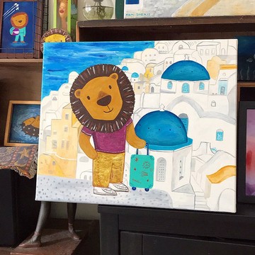 原畫  ∣  大頭獅希臘旅遊