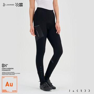 捷酷騎行褲女冬季山地公路車騎行服反光抓絨長褲進口坐墊騎行裝備