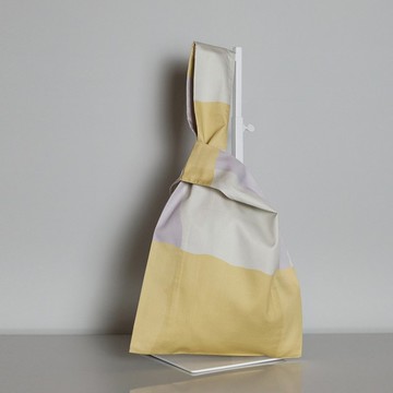 純棉印花手挽包 / 防水漆黃紫