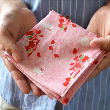 純棉鳳凰花開印花手帕女士長絨棉高紗支薄款小清新優雅文藝擦汗