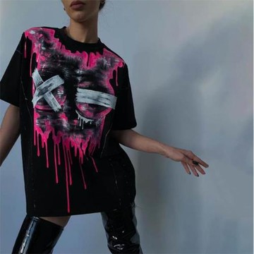 外貿歐美潮牌休閑寬松短袖T恤上衣女 loose tee tshirt top women