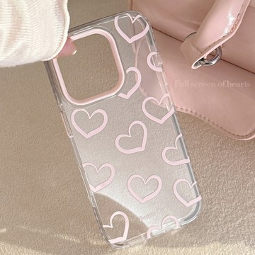 台灣出貨❤灰粉塗鴉愛心iPhone15蘋果16promax手機殼適用14個性13透明11磁吸