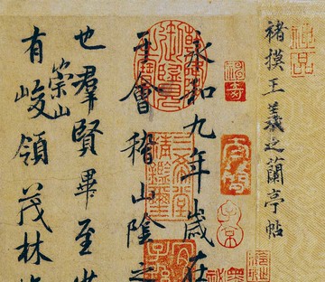 仿古畫名畫復制品唐褚遂良蘭亭序30X95書法行書名帖畫心名人字畫