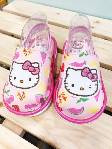 【震撼精品百貨】Hello Kitty 凱蒂貓 台灣製Hello kitty正版兒童啾啾拖鞋 水果粉(12.5 15號) 震撼日式精品百貨