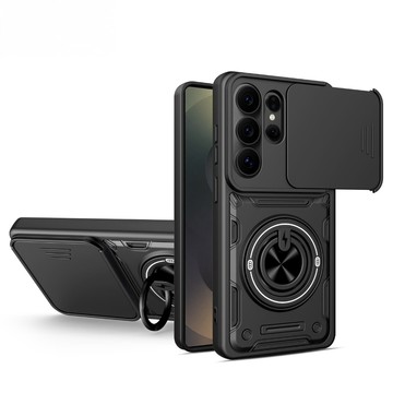推拉窗護鏡手機殼適用於三星S26ULTRA旋轉支架S26PLUS車載磁吸S26加厚防摔海外指環扣保護殼