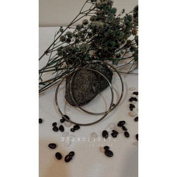 【AK】極簡經典系列 輕奢圈圈黑灰低調耳環