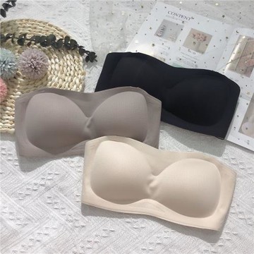 無肩帶內衣薄款無痕防過敏聚攏抹胸防走光防滑隱形顯胸大乳膠文胸