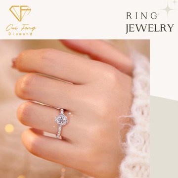 【CF鑽飾】女戒 莫桑鑽《手捧花》戒指 鑽戒 新年 生日送禮 禮物 情人節 飾品