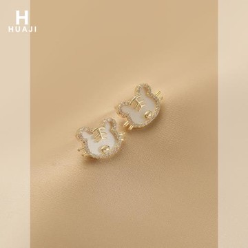 花跡本命年老虎耳釘女2025新款洋氣精致小巧生肖耳環飾品飾品耳飾