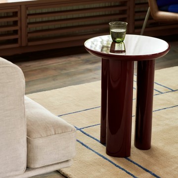 丹麥 &Tradition Tung JA3 半月邊桌 勃根地紅