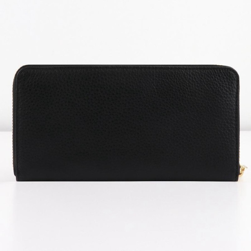 コーチ 黒 レザー 長財布 取り外し可能ストラップ COACH 長財布 ブラック レザー ストラップ付き - メルカリ