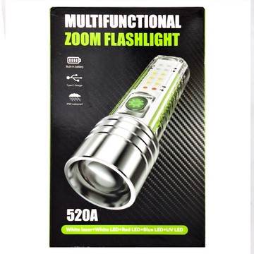 強光變焦手電筒 152g 多功能照明 磁吸固定 Type-C充電  1個