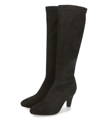 經典素色麂皮高跟長靴 (31507)