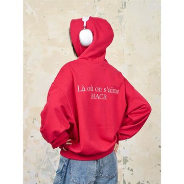 harshandcruel cleanfit基礎刺繡logo定制金屬尾夾休閑連帽衛衣