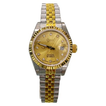 Ogival 愛其華蠔式真鑽半金機械女錶/27mm(30328LSK)