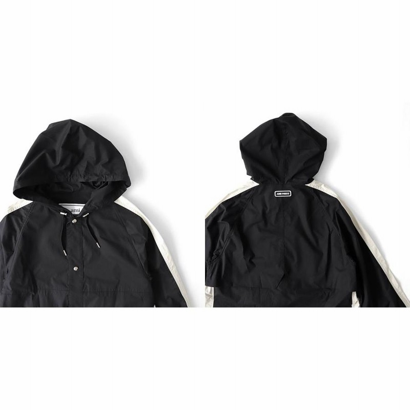 AMI PARIS アミパリス ライン入り フード付き ロングコート AMI PARIS アミパリス ライン入り フード付き ロングコート