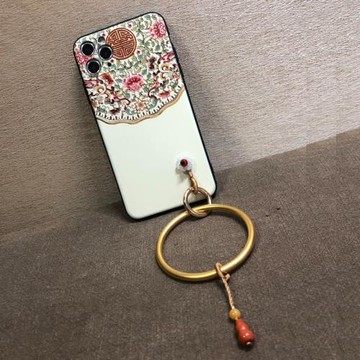 適用蘋果16pro max浮雕手機殼iphone15plus 14 13沙金手鐲mate60