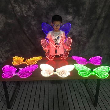 六一兒童節發光蝴蝶翅膀天使LED發光仙女裙舞蹈服公主裙子表演服