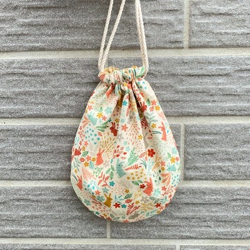 森林小兔 小物收納 圓形束口袋