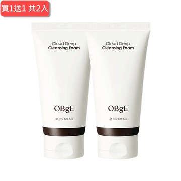 1+1心意加倍【OBgE】煥彩保濕深層潔淨泡泡乳150ml，共2入(台灣公司貨)-Y